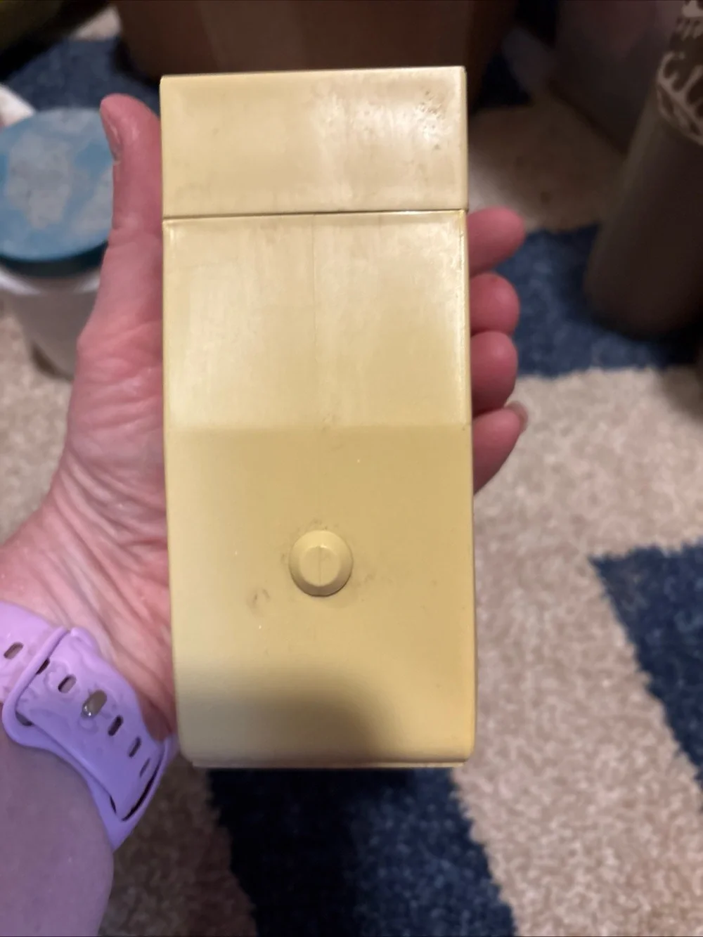 Avon Yellow Plastic Talc Dispenser